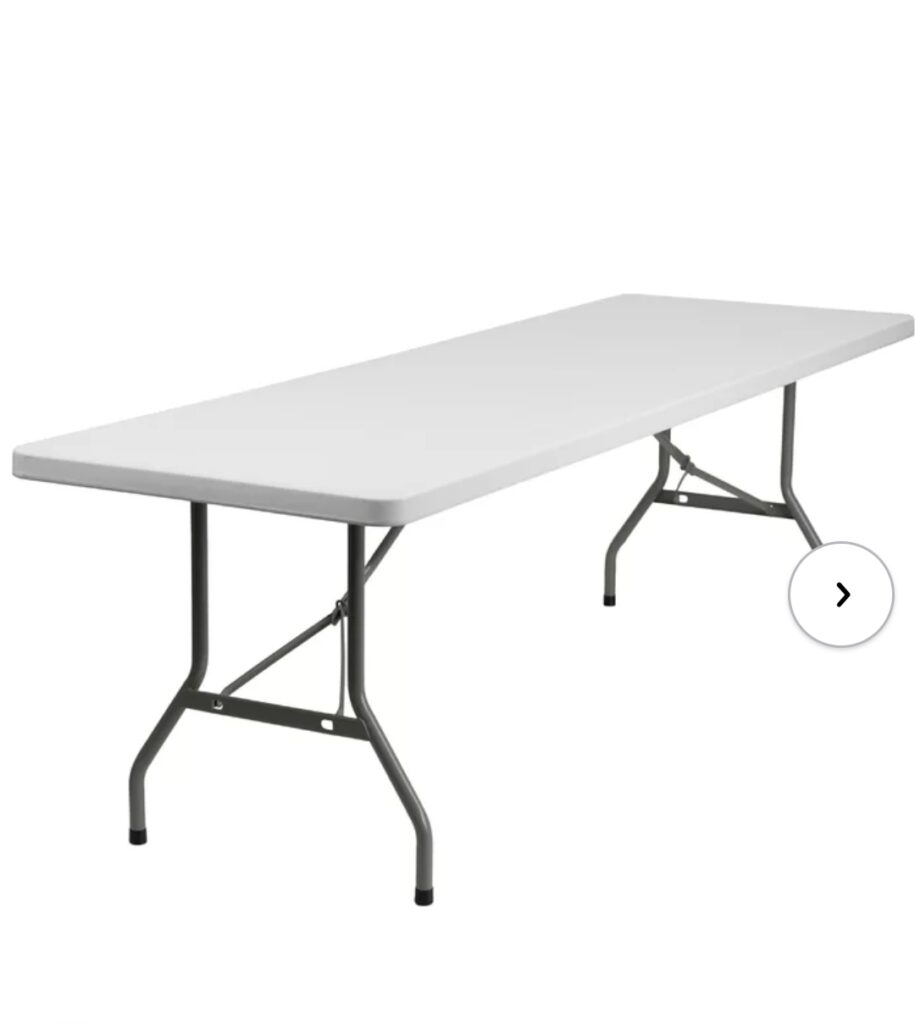 RECTANGLE TABLE FOR $9.00/day